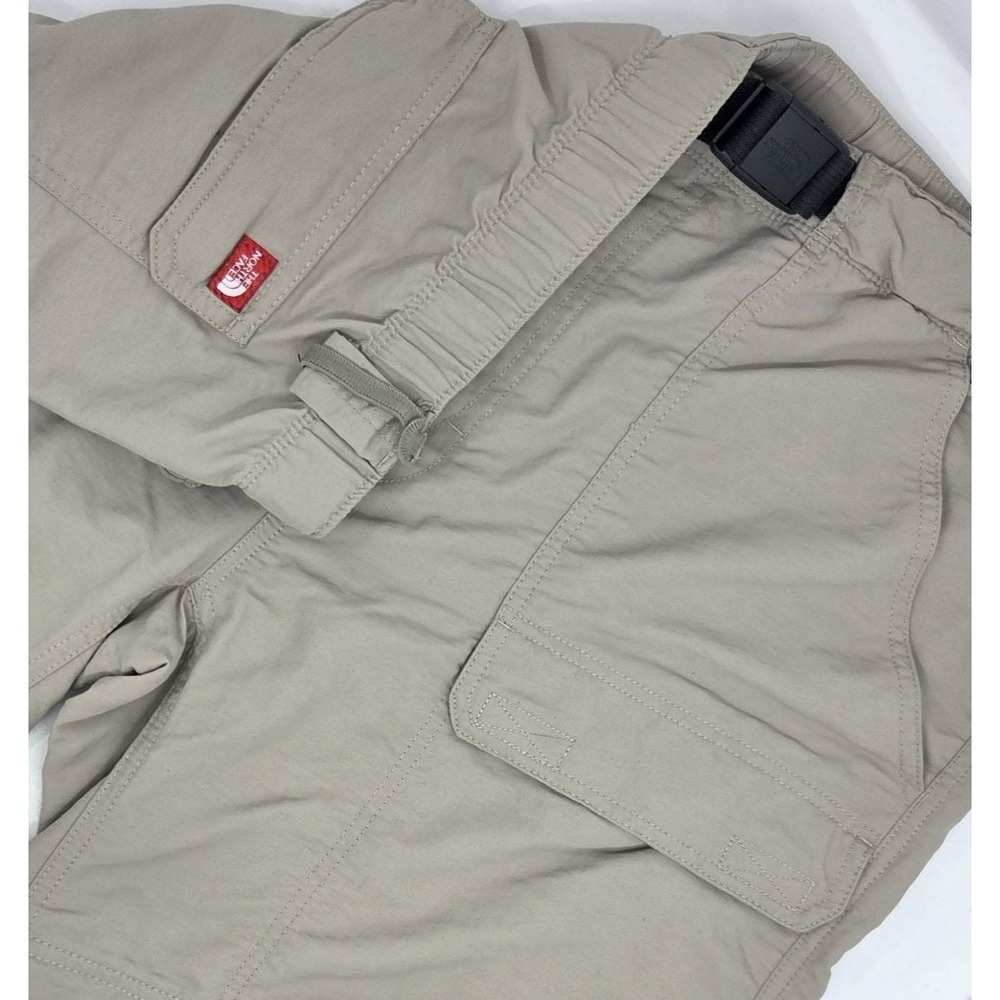 The North Face Convertible Cargo Pants Men XL Beige Zip Off Nylon Hiking Outdoor